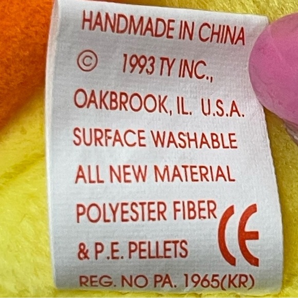 MWMT mint condition Ty Beanie Baby QUACKERS the yellow duck NEW WITH TAGS 1993 - Picture 8 of 8